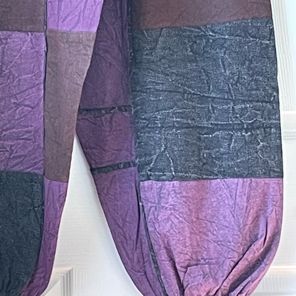 Purple Patchwork All Natural 100% Cotton Harem Pant - Picture 9 of 16